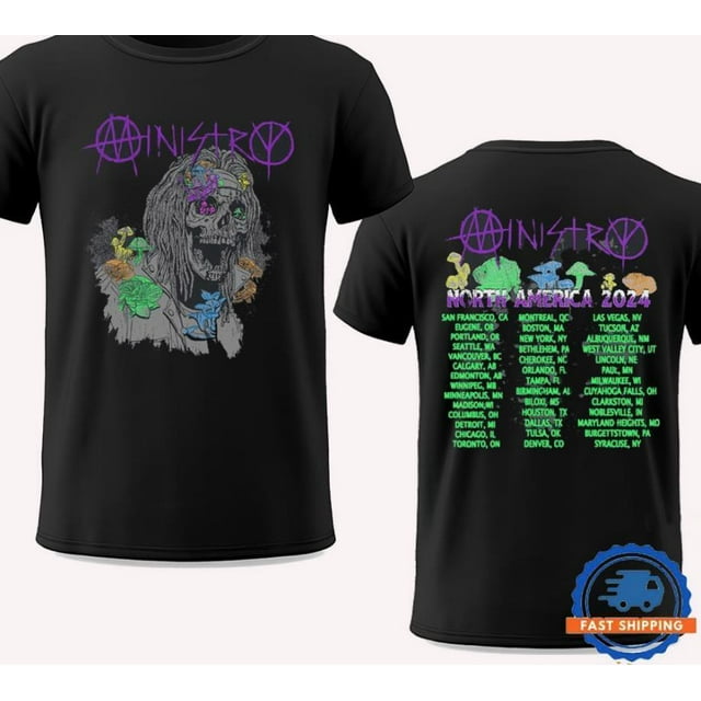 Ministry Mushroom North America 2024 Tour Vintage T Shirt