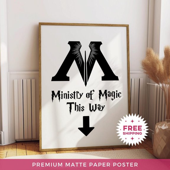 Ministry Of Magic Matte Paper WC Secret Entrance Restroom Poster, Unframed Poster