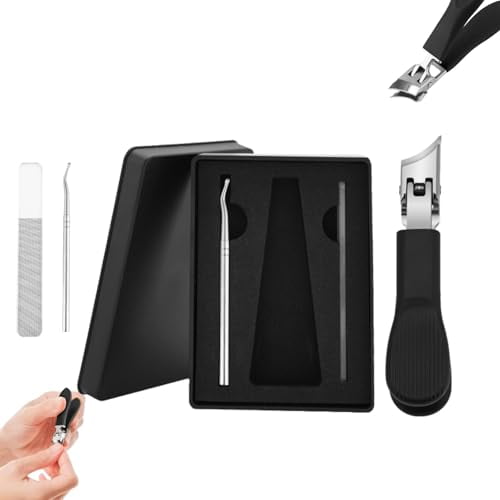 Minivana Nail Clippers, Wide Jaw Opening Anti-Splash Slanted Nail ...
