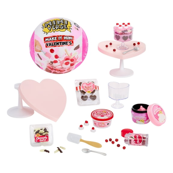 MGA's Miniverse Make It Mini Valentine's Mini Collectibles, Blind Pack, Valentine's Day, Seasonal, Sweetheart, DIY, Crafts, Resin, Replica Food, Not Edible, Collectors, 8+