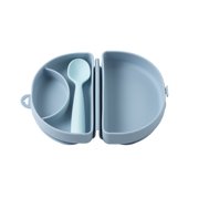 Miniware Fold and Scoop Travel Plate and Spoon, Aquamarine + Aqua Silicone, 2-Piece set