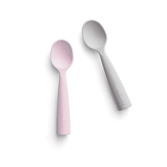 Miniware Silicone Baby Training Spoon- Grey and Cotton Candy