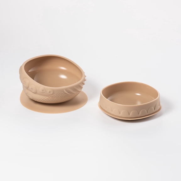 Miniware Sensory Baby Bowl, Almond Butter, Food Grade Silicone for Sensory Development, 1-Count