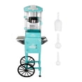 thumbnail image 1 of Miniyam 10 Oz Popcorn Machine with Cart, Large Kettle Popcorn Maker with Side Trays, Storage Cabinet & Tempered Glass, Countertop Convertible Popper for Home Theater, Parties & Events, Green, 1 of 7