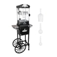 thumbnail image 1 of Miniyam 10 Oz Popcorn Machine with Cart, Large Kettle Popcorn Maker with Side Trays, Storage Cabinet & Tempered Glass, Countertop Convertible Popper for Home Theater, Parties & Events, Black, 1 of 7