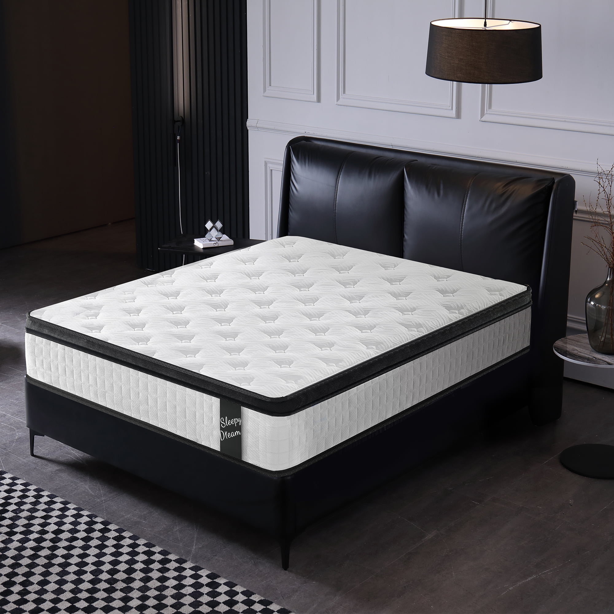 Miniyam Mattress for Adults, 12" Medium Plush Memory Foam with Pocket Springs, Queen