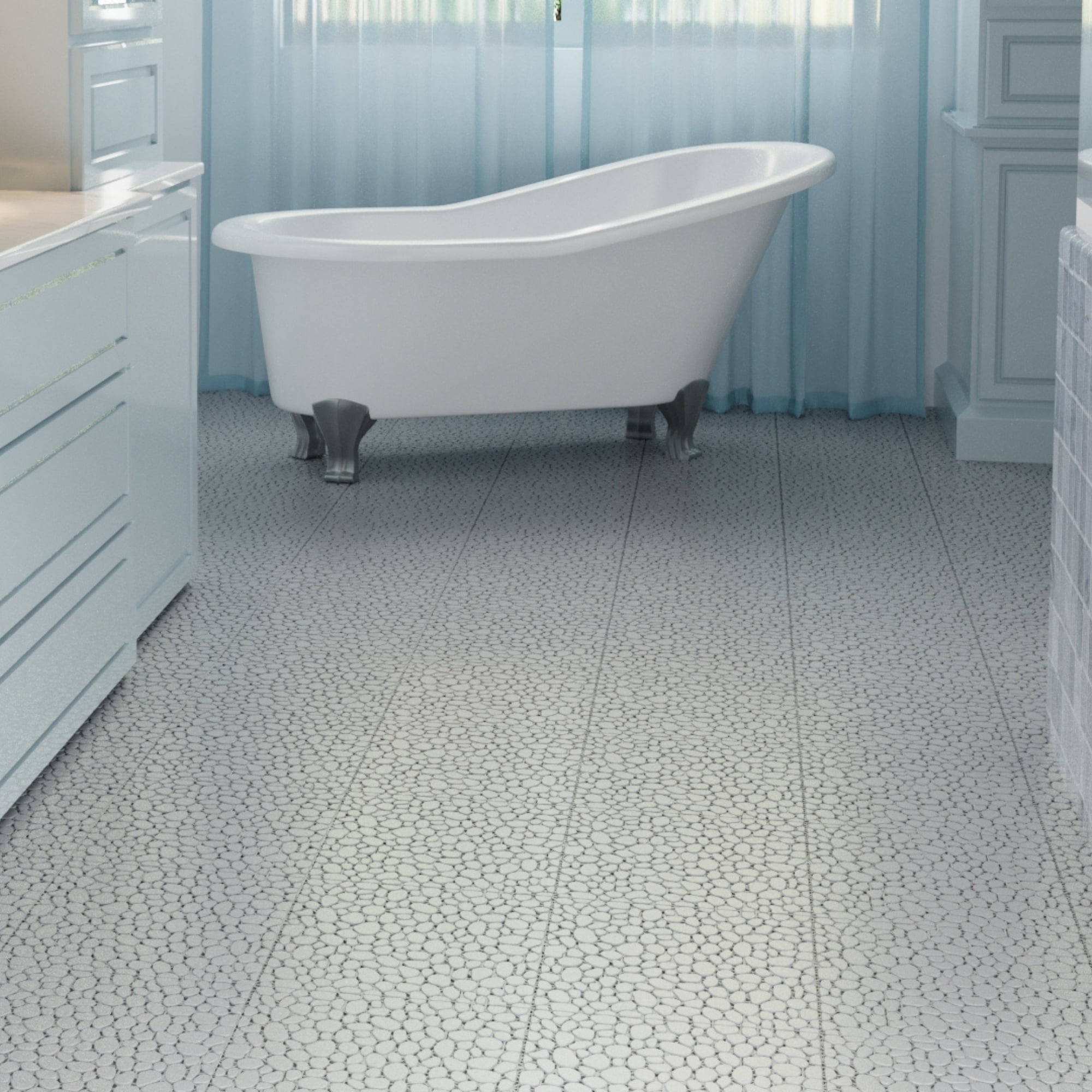 Miniyam 12 PcsInterlocking Deck Tiles, 12*12 inch, Plastic, Weight Capacity Up to 440 LBS, Light Gray