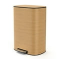 thumbnail image 1 of Miniyam 13 Gallon Stainless Steel Foot Pedal Large Trash Can with Soft Close Quiet Lid, Brown, 1 of 7