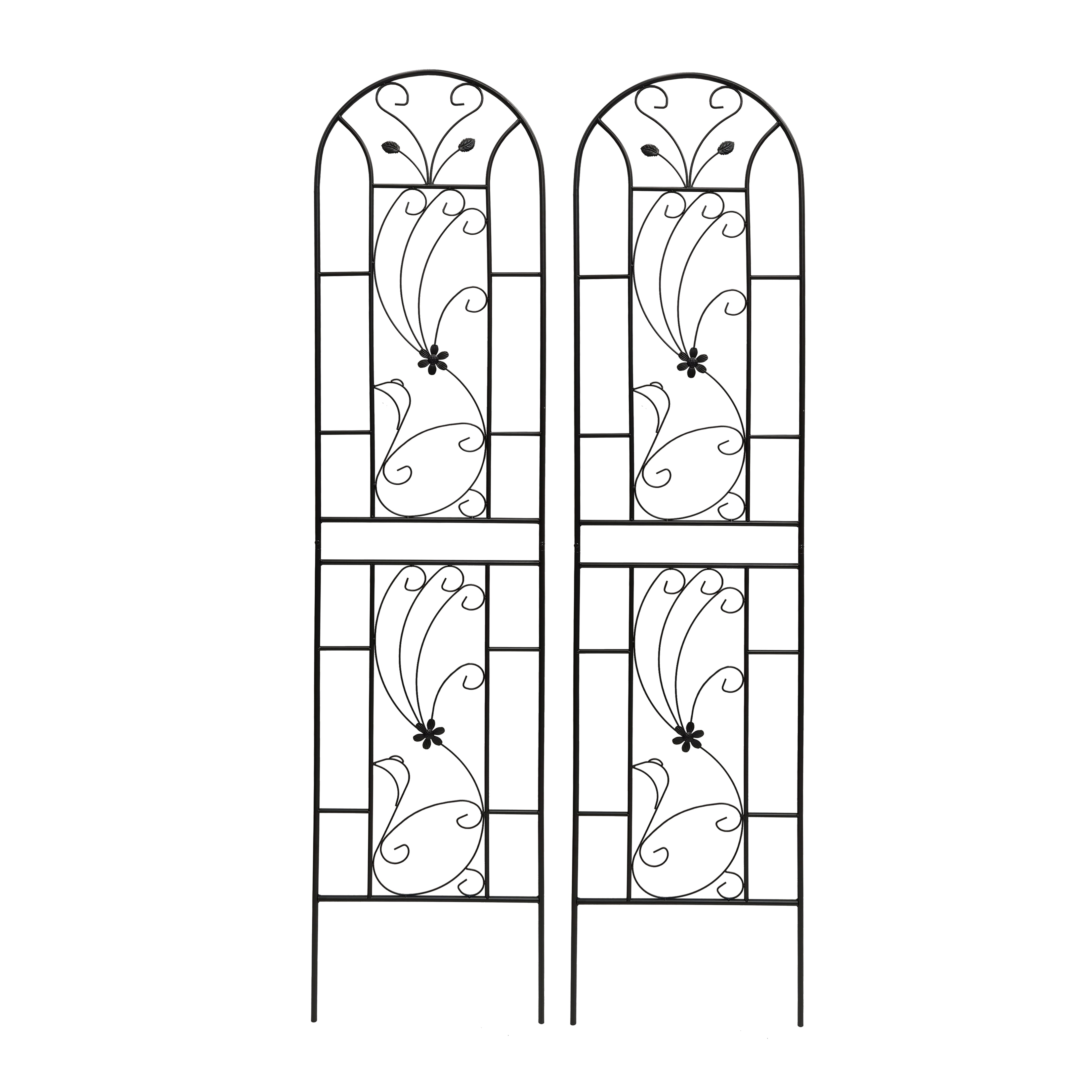 Miniyam 2 Pack 86.7"H Metal Garden Trellis for Climbing Plants, Rust-Resistant Outdoor Plant Support