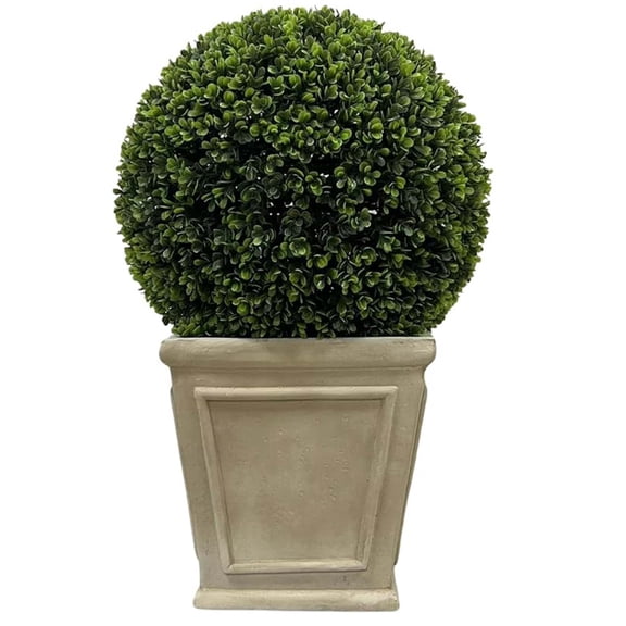 Miniyam 23" Artificial Plant Topiary Ball, Ball Topiary in Square Pot for Home Office Outdoor and Indoor Decor Porch Plants