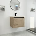 thumbnail image 1 of Miniyam 24” Bathroom Vanity Combo with White Gel Basin, Oak, 1 of 8