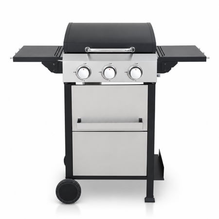 Miniyam 3 Burners BBQ Propane Gas Grill with Side Burner for Outdoor Barbecue, 36900 BTU Output
