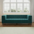 thumbnail image 1 of Miniyam Classic Sofa Solid Print Velvet Tufted Coach for Indoor, Green, 1 of 8