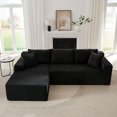 thumbnail image 1 of Miniyam 3 Seats L-Shaped Cloud Sectional Sofa with Deep Seat, Modular Couches Sleeper for Living Room, Apartment (Black, Left Facing Chaise), 1 of 7