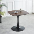 thumbnail image 1 of Miniyam 31.5" Modern Square Dining Table with MDF Top and Metal Base, Space-Saving Design for Small Spaces, Walnut, 1 of 7