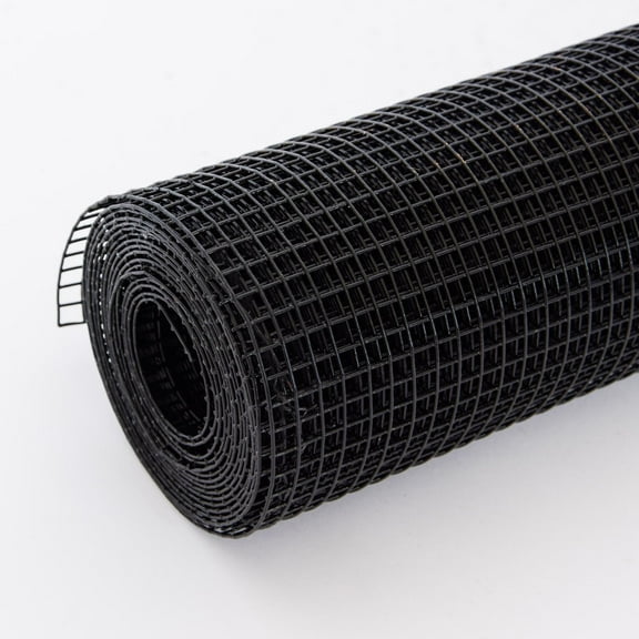 Miniyam 36" x 50' - 1/4 Inch 19 Gauge Black PVC Coated Welded Wire, Hardware Cloth for Protecting Chicks, Garden Seedlings, and as Bird Aviary Netting