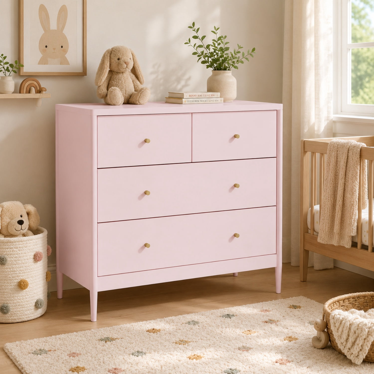 cute little dresser Miniyam 4 Drawer Dresser, White Chest of Drawers for Bedroom, Nursery and Kids Room small dresser walmart Creative Black Tie Birthday Light color 1 x Dresser (Assembly Color:Technicolor