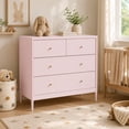 thumbnail image 1 of Miniyam 4 Drawer Dresser, Pink Chest of Drawers for Bedroom, Nursery and Kids Room, 1 of 7