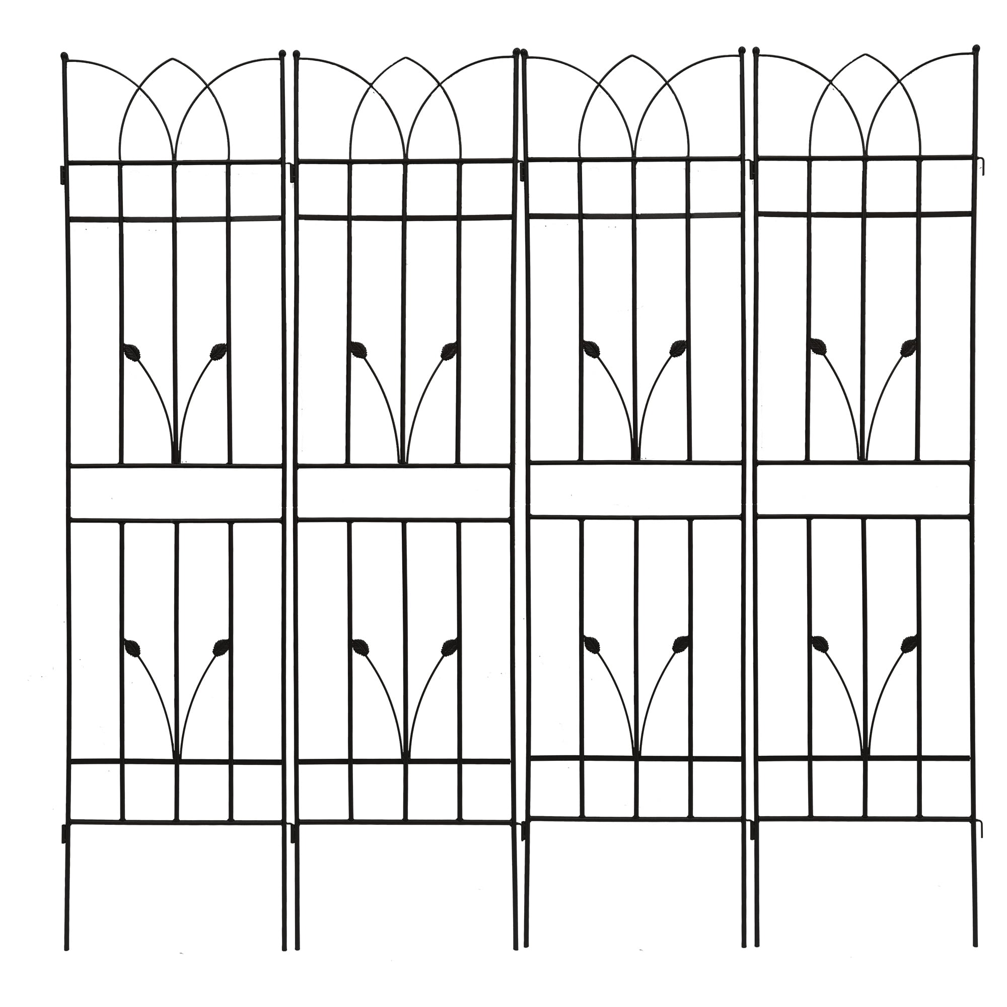 Miniyam 4 Packs 71x17.7in Garden Trellis with Black Metal Coating-Perfect for Supporting Climbing Plants Outdoor