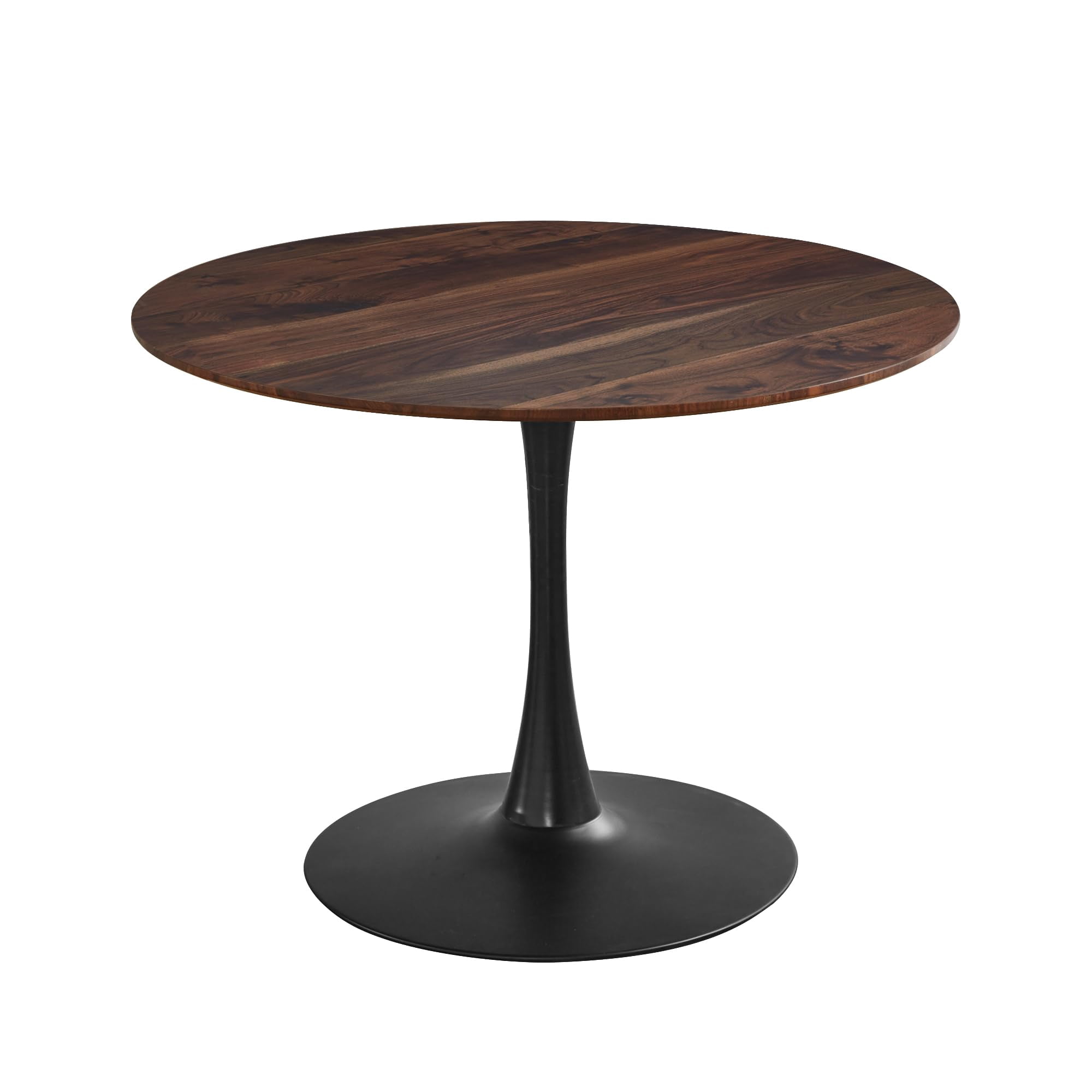 Miniyam 42" Round Pedestal Dining Table for 4-6, Small Kitchen Table with Wood Top, Walnut