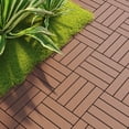 thumbnail image 1 of Miniyam 44 Pcs Interlocking Deck Tiles, 12" x 12", Polypropylene, for Outdoor Balcony Garden Brown, 1 of 11
