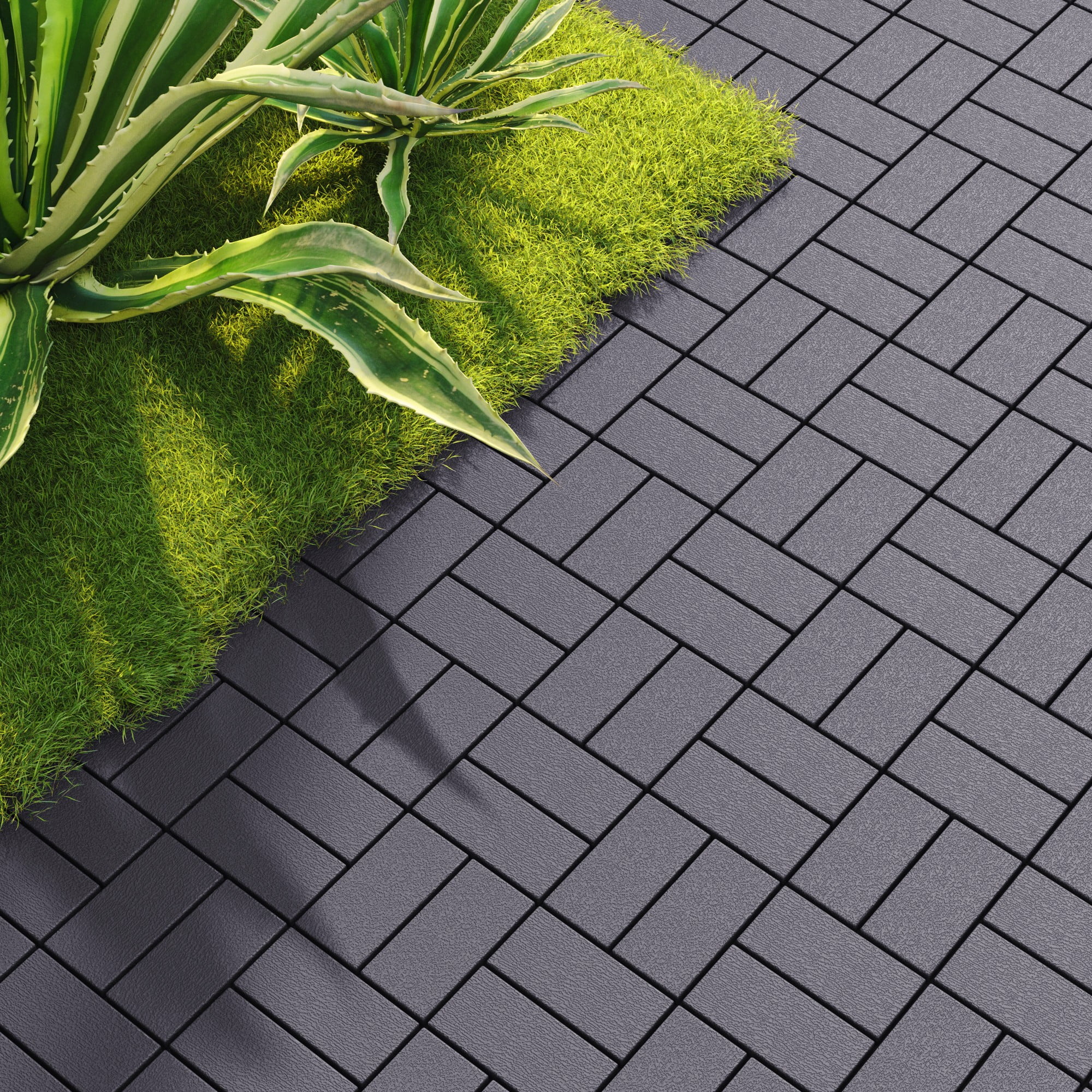 Miniyam 44 Pcs Interlocking Deck Tiles, 12" x 12", Polypropylene, for Outdoor Balcony Garden Gray