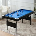 thumbnail image 1 of Miniyam 5.5ft Folding Pool Table, Portable Billiards Game Table with Accessories for Families, Sky Blue, 1 of 7