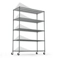 thumbnail image 1 of Miniyam 5-Tier Wire Shelving Unit with Wheels and feet, NSF Certified Adjustable Storage Rack, 6000 lb Capacity, Heavy Duty Steel, Black, 1 of 7