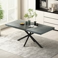 thumbnail image 1 of Miniyam 55"–70.8" Extendable Dining Table for 4–8, Durable MDF Tabletop with Rounded Corners and Heavy-Duty Metal Base, Dark Gray, 1 of 7