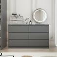 thumbnail image 1 of Miniyam 6-Drawer Dresser, Matte Waterproof Finish, Anti-Tip, Gray, Minimalist Design for Adults, 1 of 6