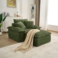 thumbnail image 1 of Miniyam 63" x 47" Oversized Chaise Lounge Chair Indoor with Thick-Cushioned Ottoman, Cloud-Like Comfort, No Assembly Required, Green, 1 of 7