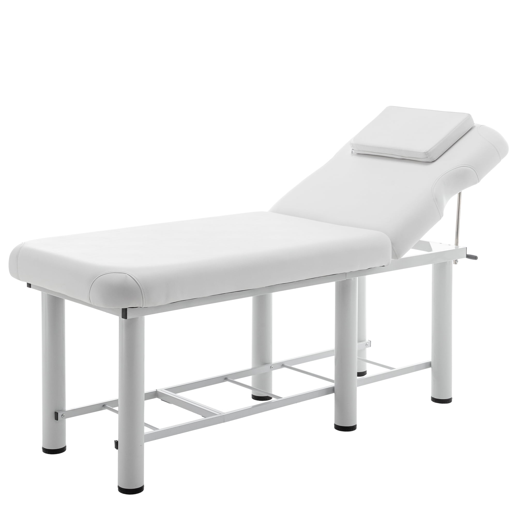 Miniyam 73.7" x 27.56" x 27.17" Professional Massage Table – Adjustable Backrest, Removable Headrest, Bottom Storage, Memory Foam Layer – White