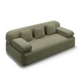 thumbnail image 1 of Miniyam 78.7" Sleeper Sofa Bed, Convertible Corduroy Floor Couch, No Assembly, 3 Pillows, Green, 1 of 7