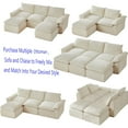 thumbnail image 1 of Miniyam 80" * 39" * 35.43" Modern Corduroy Cloud Sofa, 2 Seats Modular Couch with Deep Seat Can be Freely Combined, White, 1 of 15