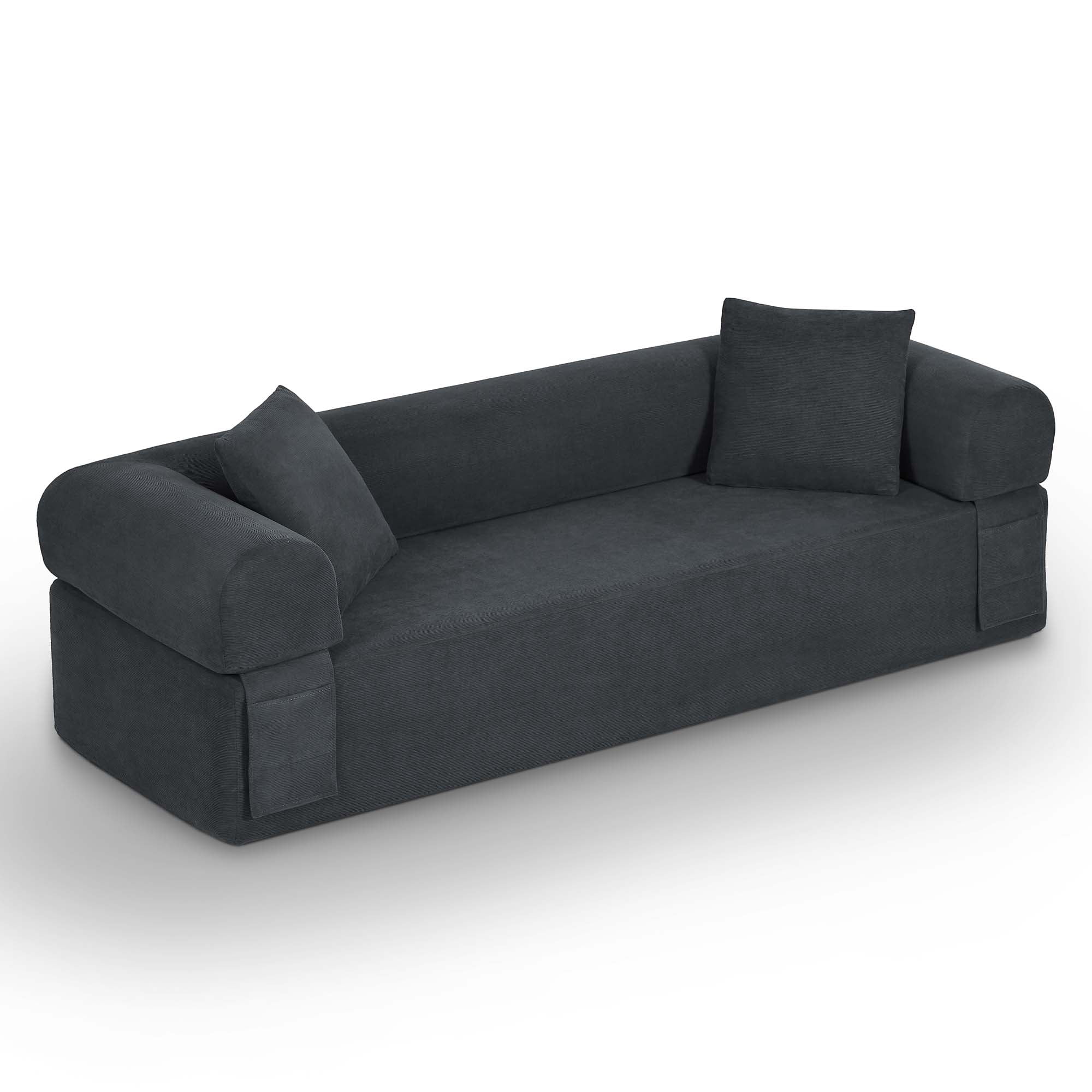 Miniyam 83" W 3 Seater Sofa Boneless Couches, No Assembly Needed, Modern Combination Sofa for Compact Living Rooms, Apartments, and Offices(Gray)