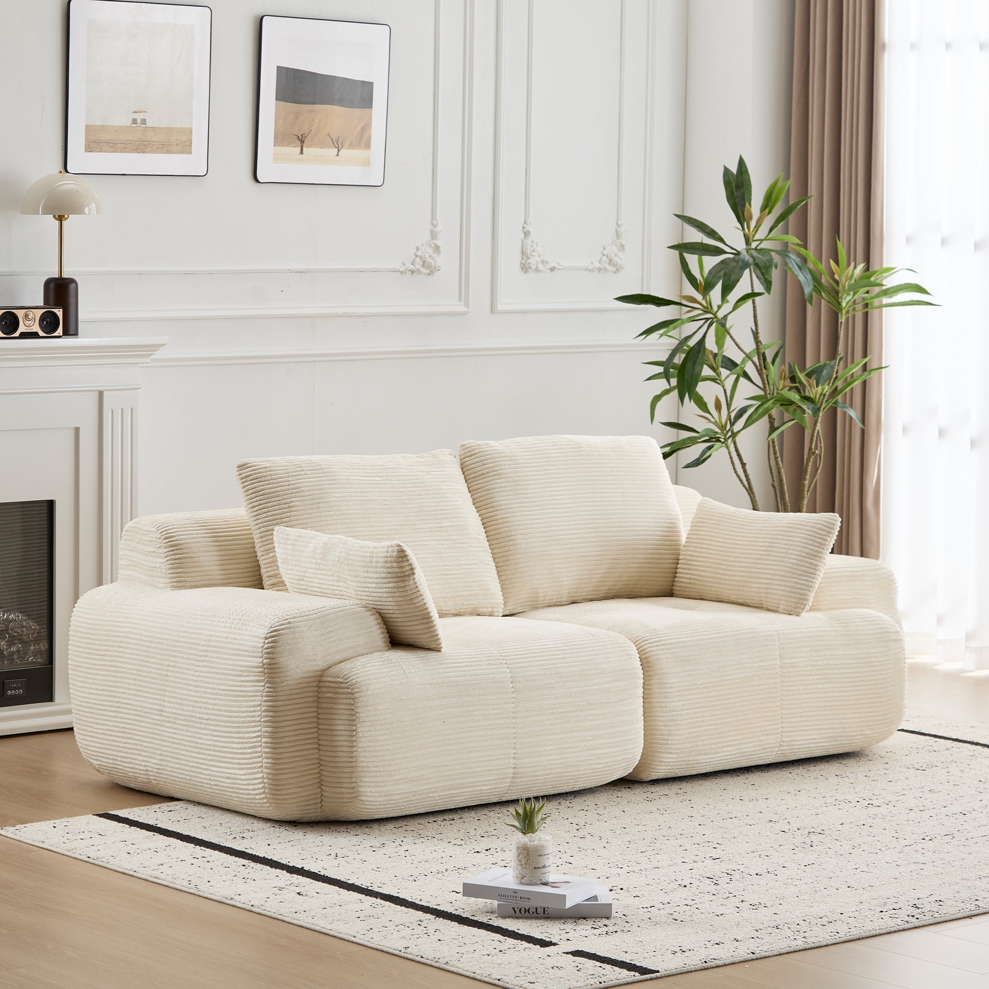Corduroy modular sofa グレージュ 定価93,000円　左側 Miniyam-84-Corduroy-Modular-