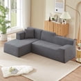thumbnail image 1 of Miniyam 96" Compression-Packed L-Shaped Sectional Sofa – Easy Delivery & Setup, Plush Corduroy with Premium Comfort (Dark Gray, Left Facing), 1 of 10