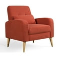 thumbnail image 1 of Miniyam Accent Chair with Pillow, Upholstered Armchair with Metal Legs, Comfy Single Sofa Chair for Living Room Bedroom, Red, 1 of 7