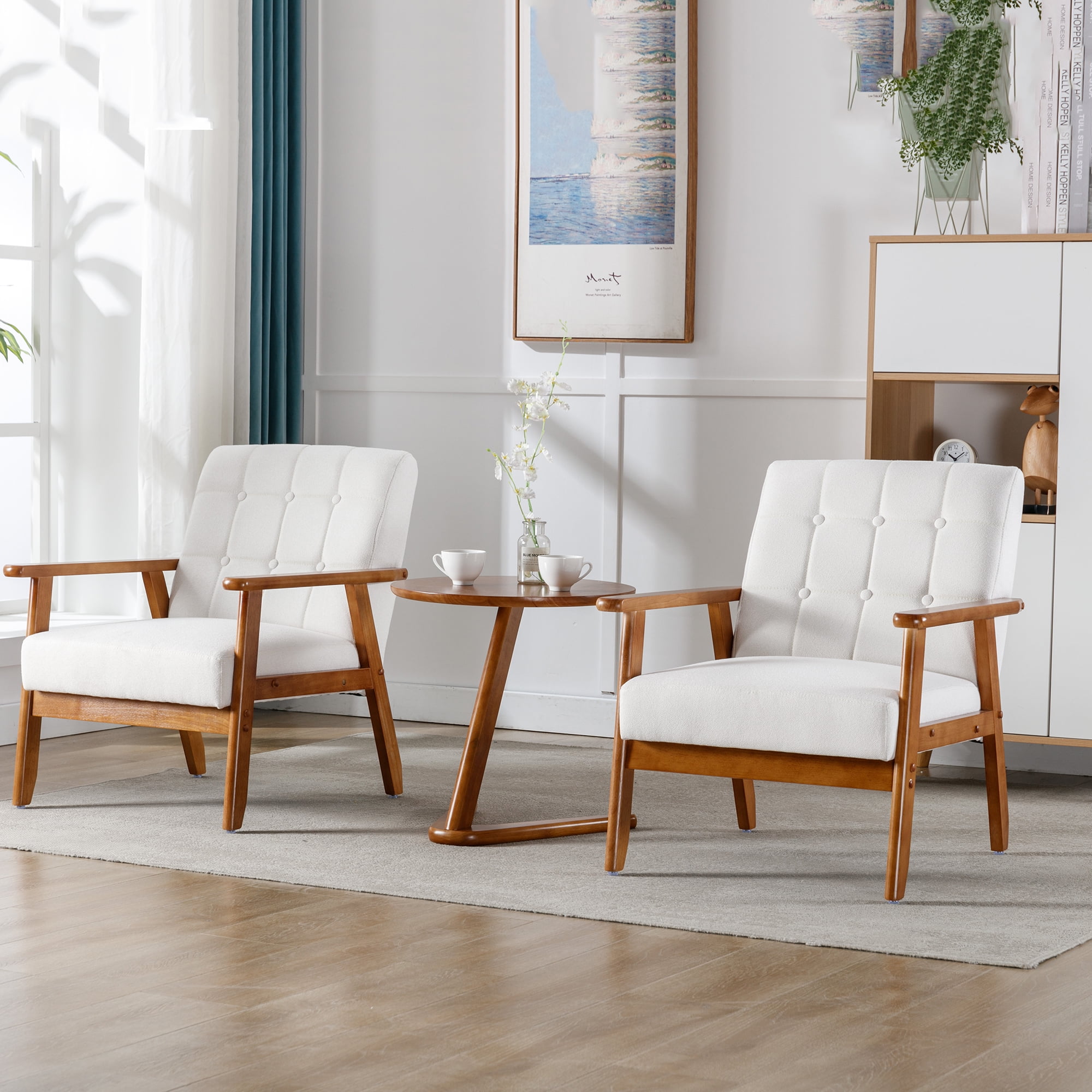 White wood arm chair discount