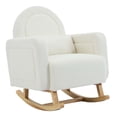 thumbnail image 1 of Miniyam Accent Rocking Chair with Curved Back & Pillow, Teddy Velvet, Cream White, 1 of 9