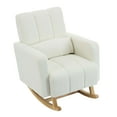 thumbnail image 1 of Miniyam Accent Rocking Chair with Pillow, Teddy Velvet,Cream White, 1 of 9