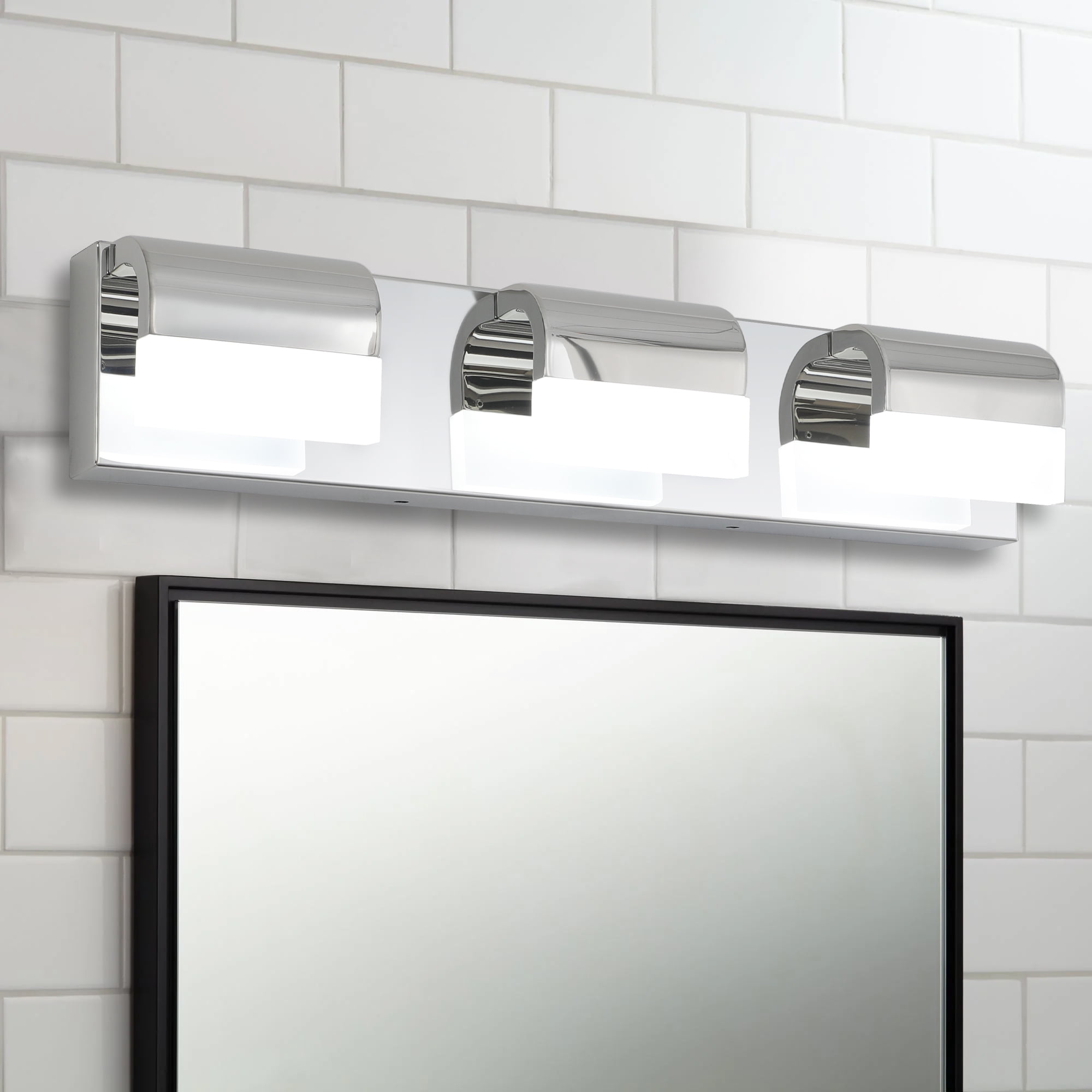 Miniyam Bathroom LED Vanity Light Fixtures, 3-Light Acrylic Bathroom ...