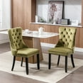 thumbnail image 1 of Miniyam Dining Chair Set of 2, High-end Tufted Velvet Upholstered, Oilve Green, 1 of 8