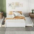 thumbnail image 1 of Miniyam Full Size Platform Bed with Twin Size Trundle & 2 Storage Drawers, White, 1 of 7