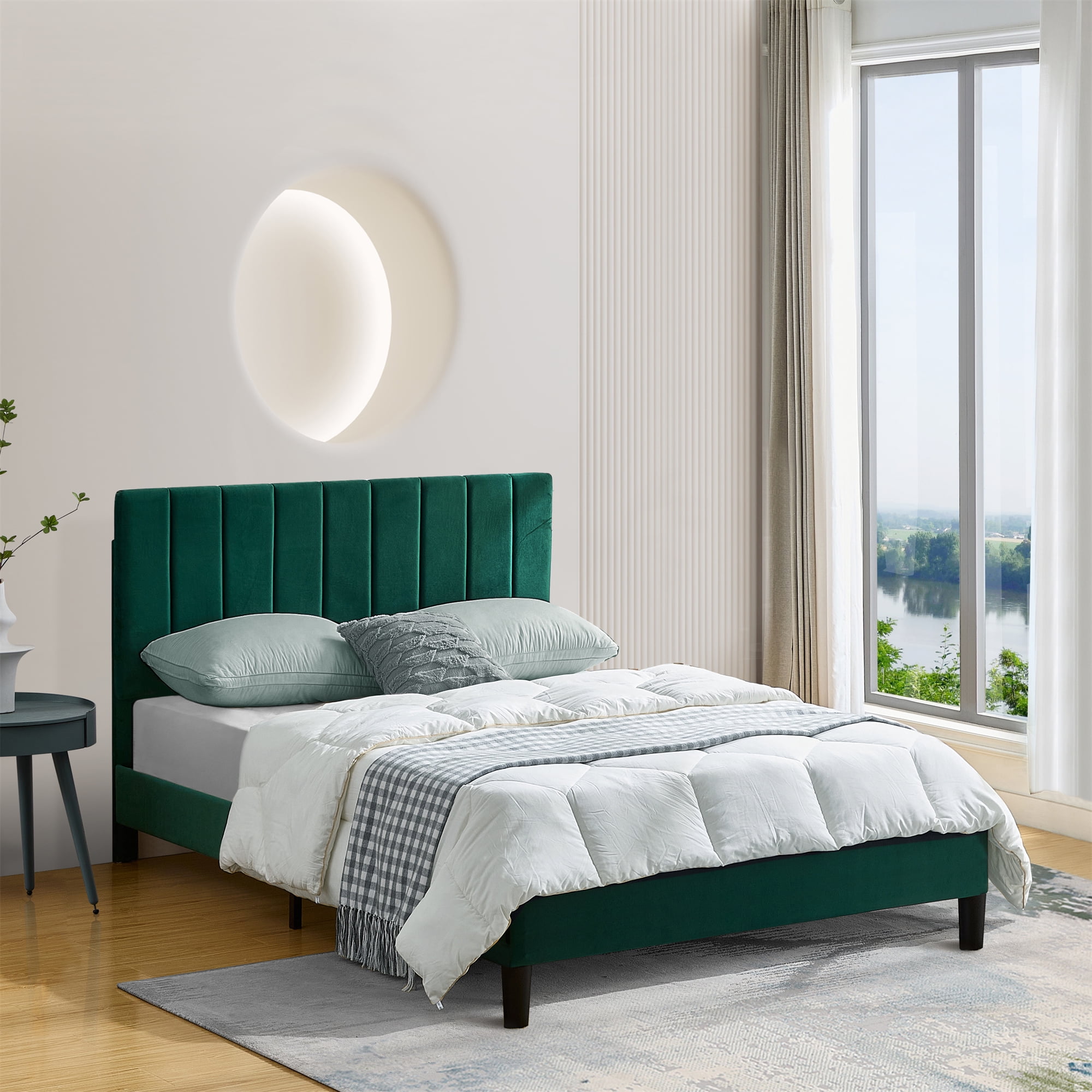 Upholstered headboard green discount