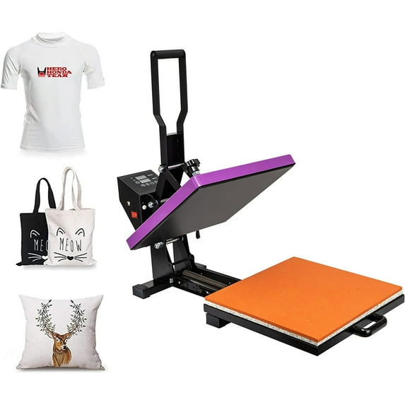 Miniyam Heat Press Machine, DIY Heat Transfer Machine for T-Shirt/Mouse Pad/Pillow/Canvas, Purple