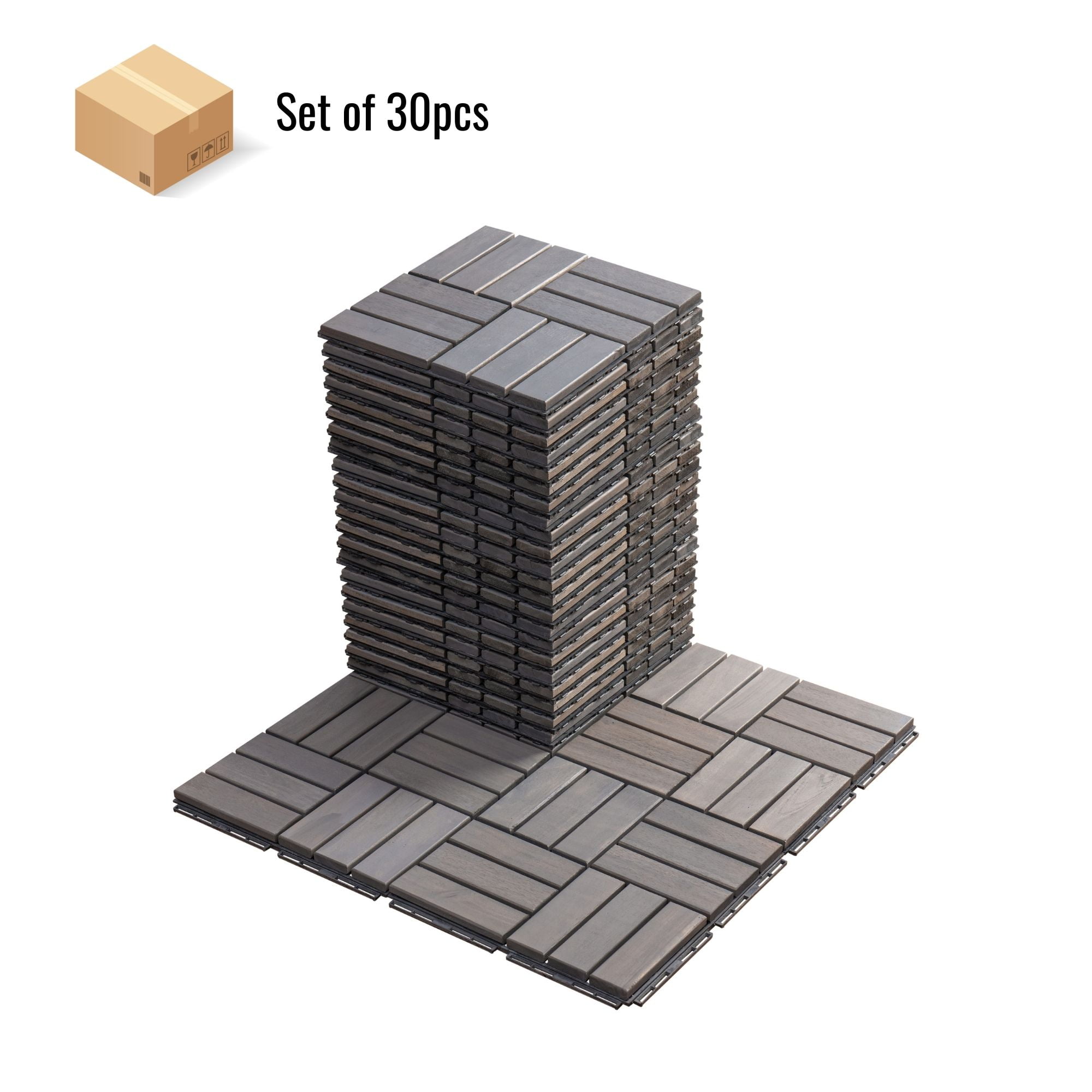 Stackable Sign Tiles Miniyam Interlocking Deck Tiles, 30 Packs 12