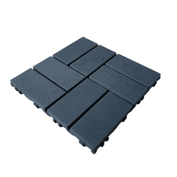 Miniyam Interlocking Deck Tiles, 44 Packs 11.8"x11.8" Waterproof Patio Floor Decking Tiles for Porch Poolside Balcony Backyard, All Weather Use, Gray(Overlapping)
