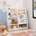 thumbnail image 1 of Miniyam Kids Bookshelf and Toy Storage Organizer, Children’s Bookcase with Front-Facing Book Display Shelves and Open Storage Compartments, White, 1 of 7