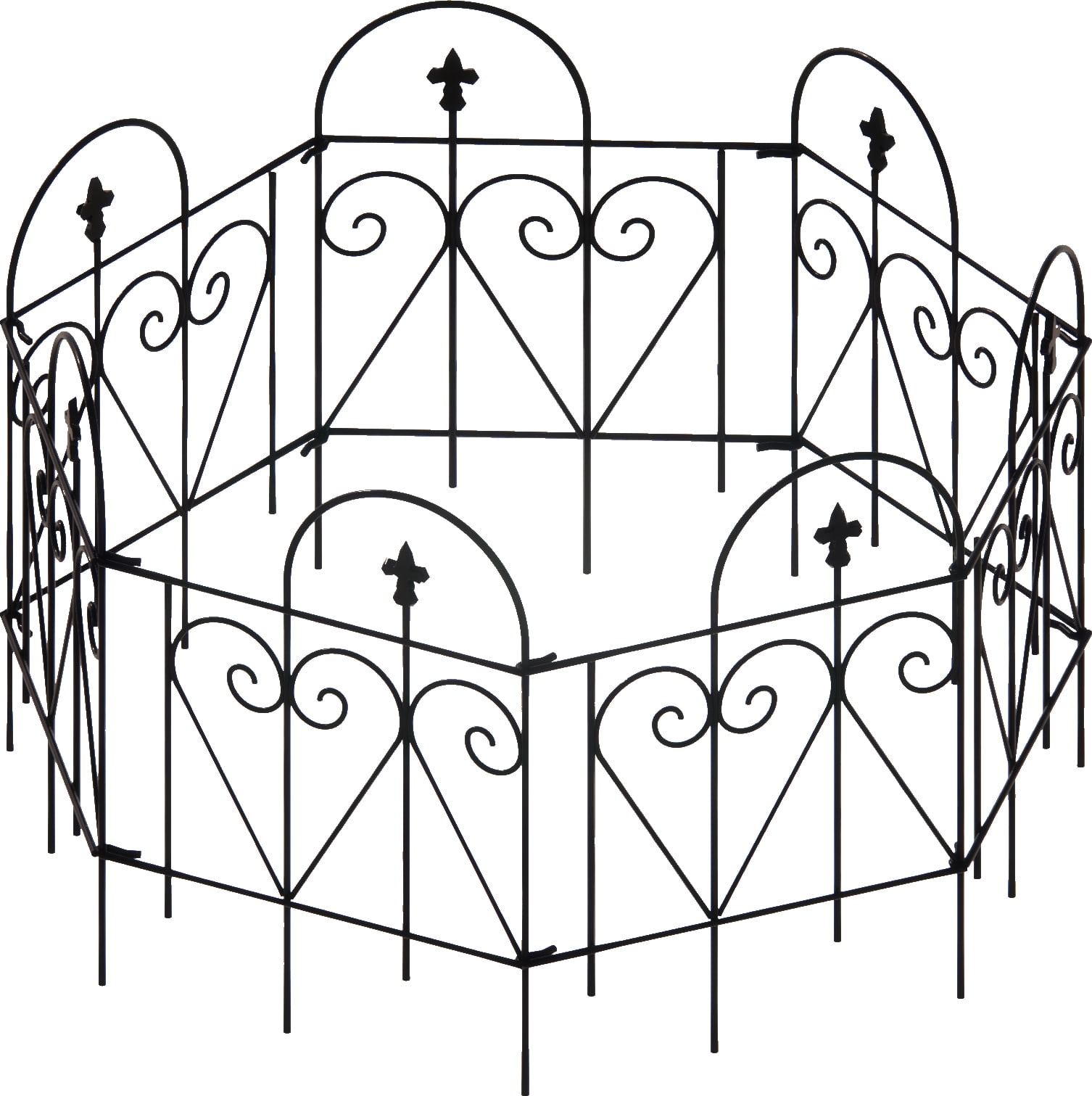 Miniyam Metal Garden Fence, Rustproof, 7 Packs, Pet Barrier, Outdoor Yard Fence, 24"H